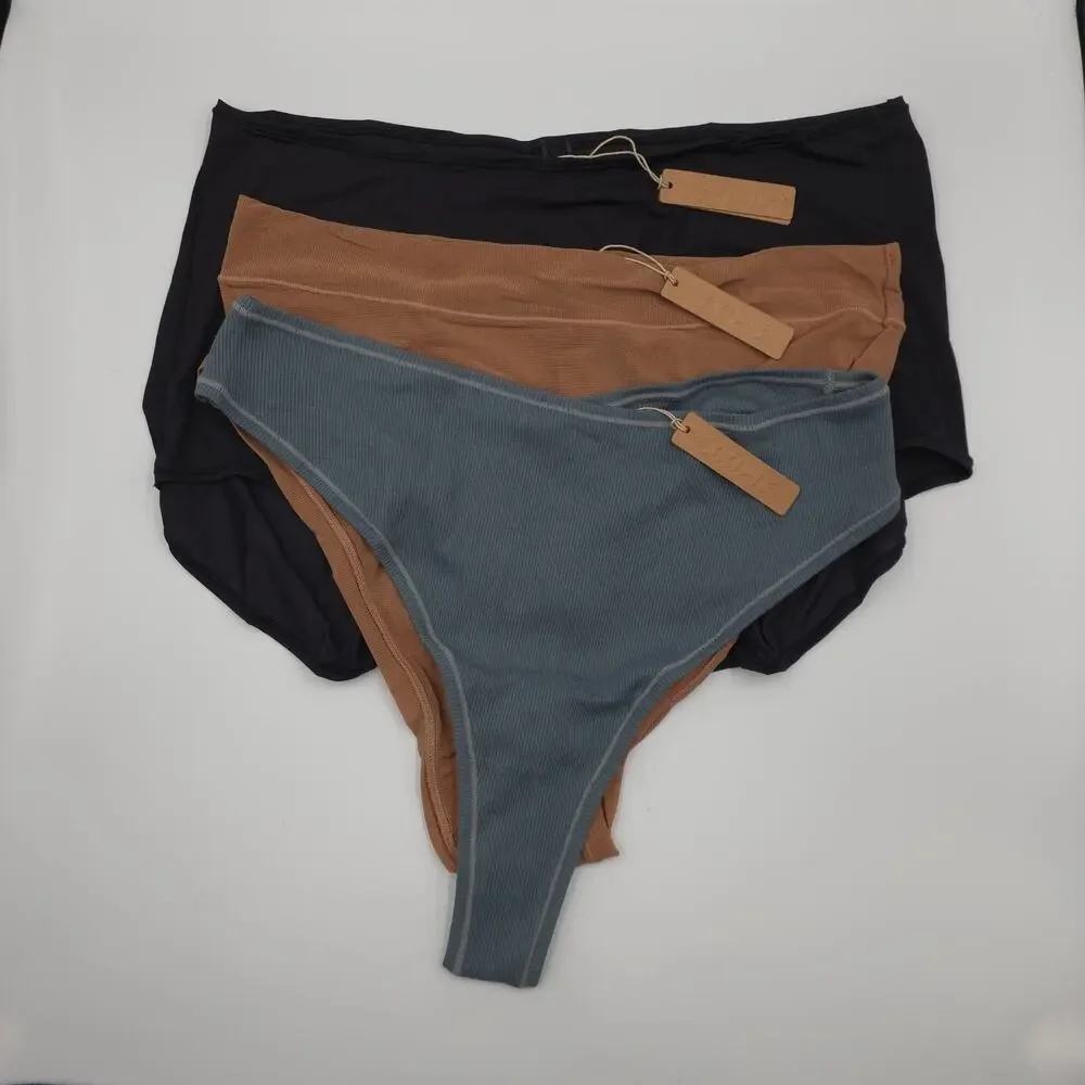 Skims Bundle of Three Panties Boy Short Cheeky Brief Dipped Thong Size 4X